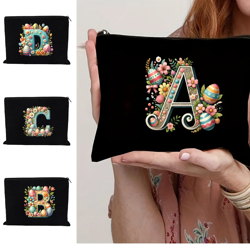 Black Fashion Travel-Print Toiletry Bag,Lipstick-Shaped Bag, Bachelorette Party, Bridesmaid, Large-Capacity Portable Makeup Bag