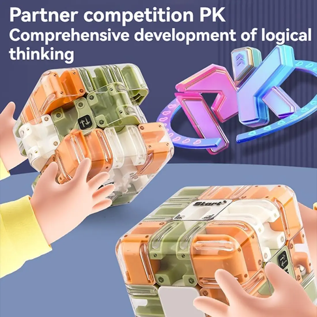 大型迷路3Dパズル迷路キューブ - デュアルユースローラースマートパズル、空間論理とストレス解消のための頭脳ゲーム