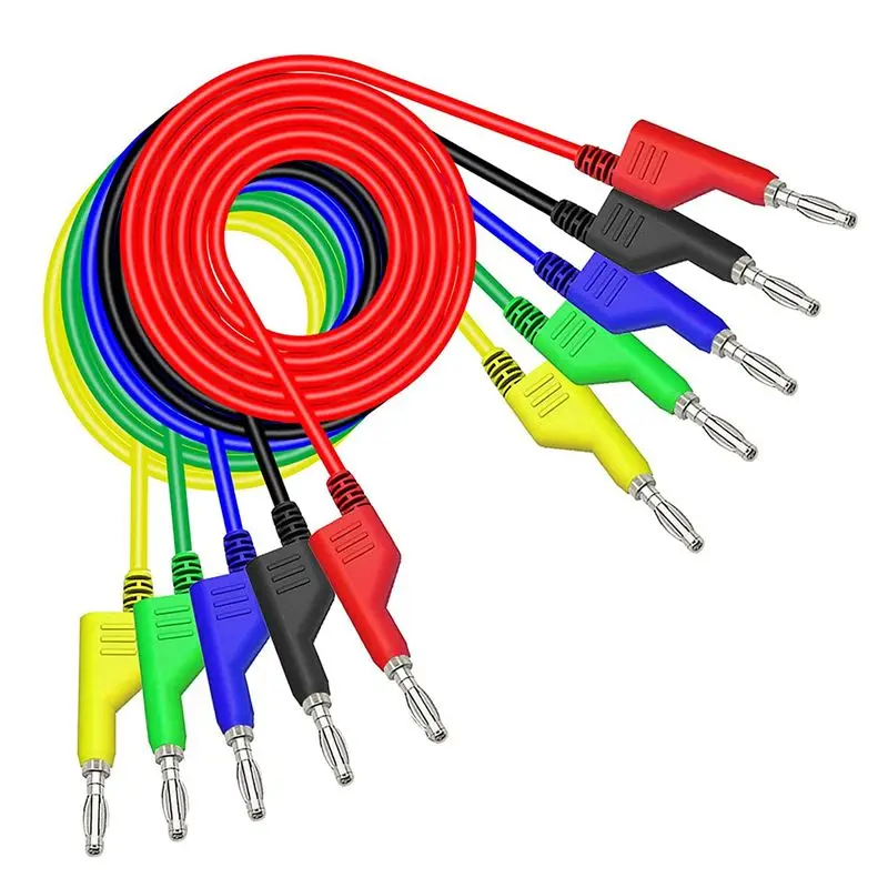 Top Sale 10PCS Stackable Banana To Banana Plug Test Leads Soft Electrical Test Cable Wire 3.3Ft/1M For Multimeter 1000V 15A
