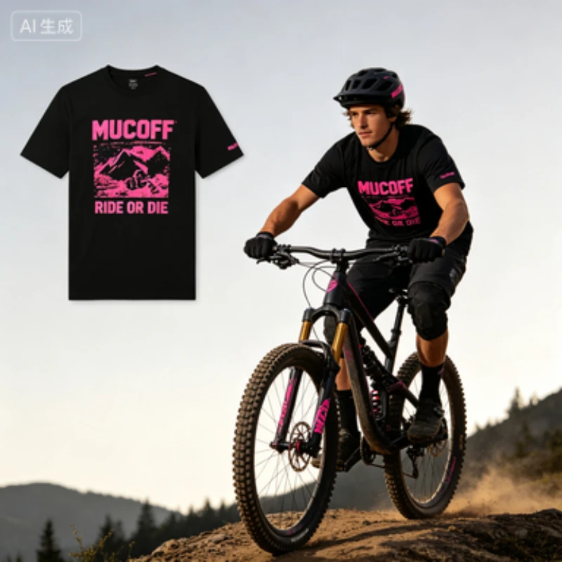 Mucoff Wild Riding Mountain Bike T-shirt - Men's Outdoor Off-Road Speed Downhill Mountain Bike Short-Sleeve Shirt