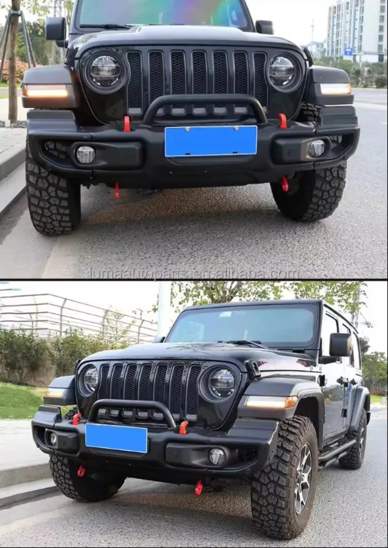 For4x4 Offroad Accessories Car 10th Anniversary Steel Aluminum Front Bumper High End for Jeep Wrangler JL 2018+ Gladiator JT