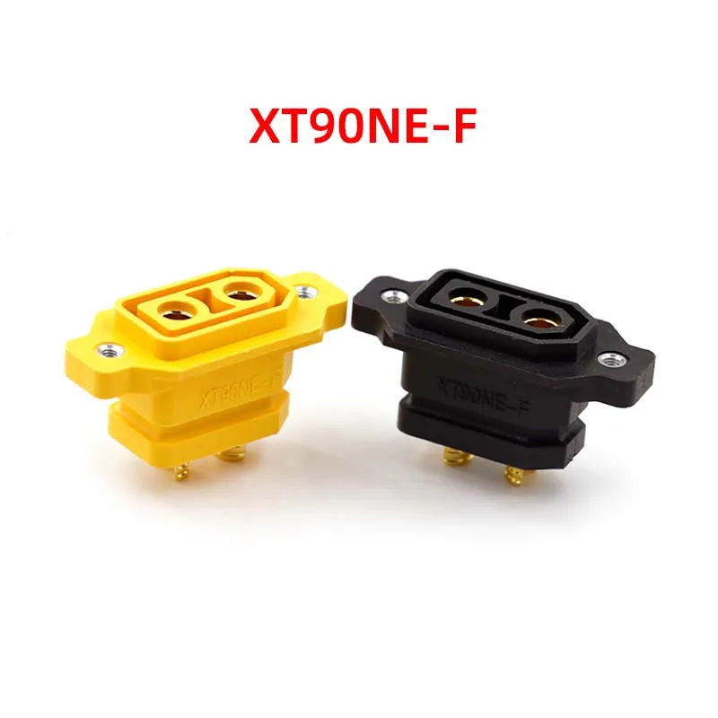 2PCS Amass XT90NE-F female connector, black and yellow, can fix high-current gold-plated model aircraft connectors