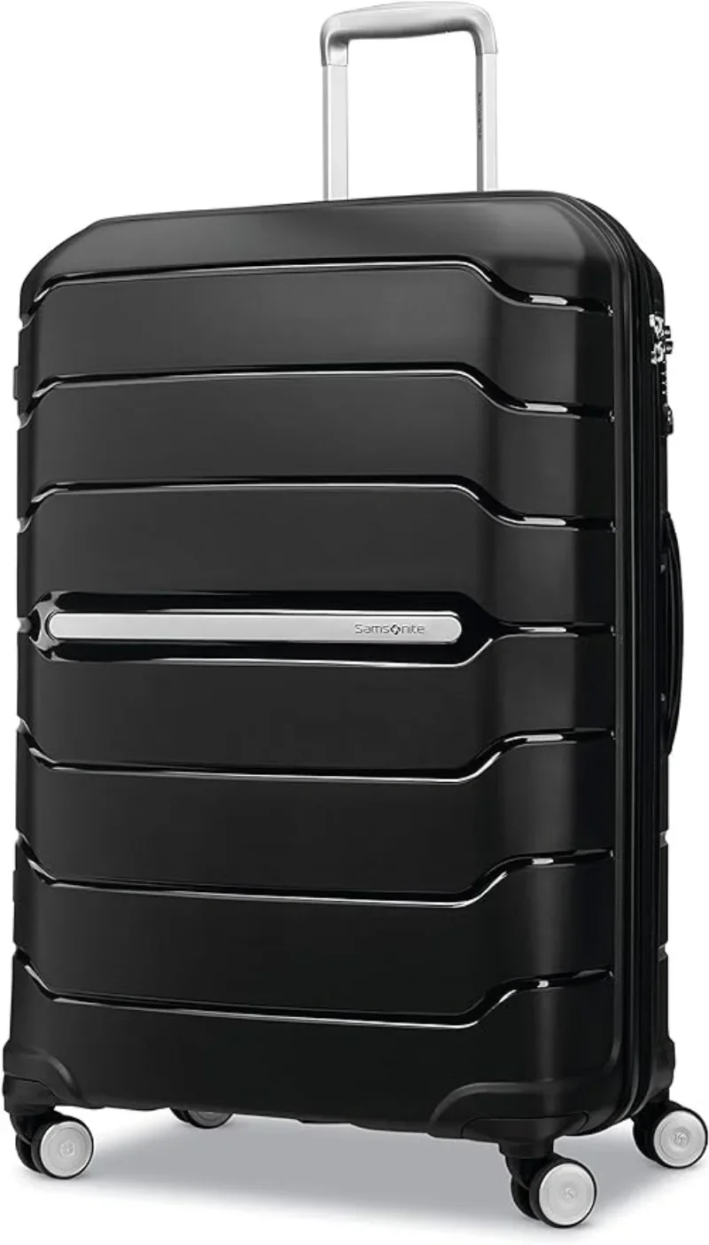 

Freeform Hardside Expandable with Double Spinner Wheels, Checked-Large 28-Inch, Black