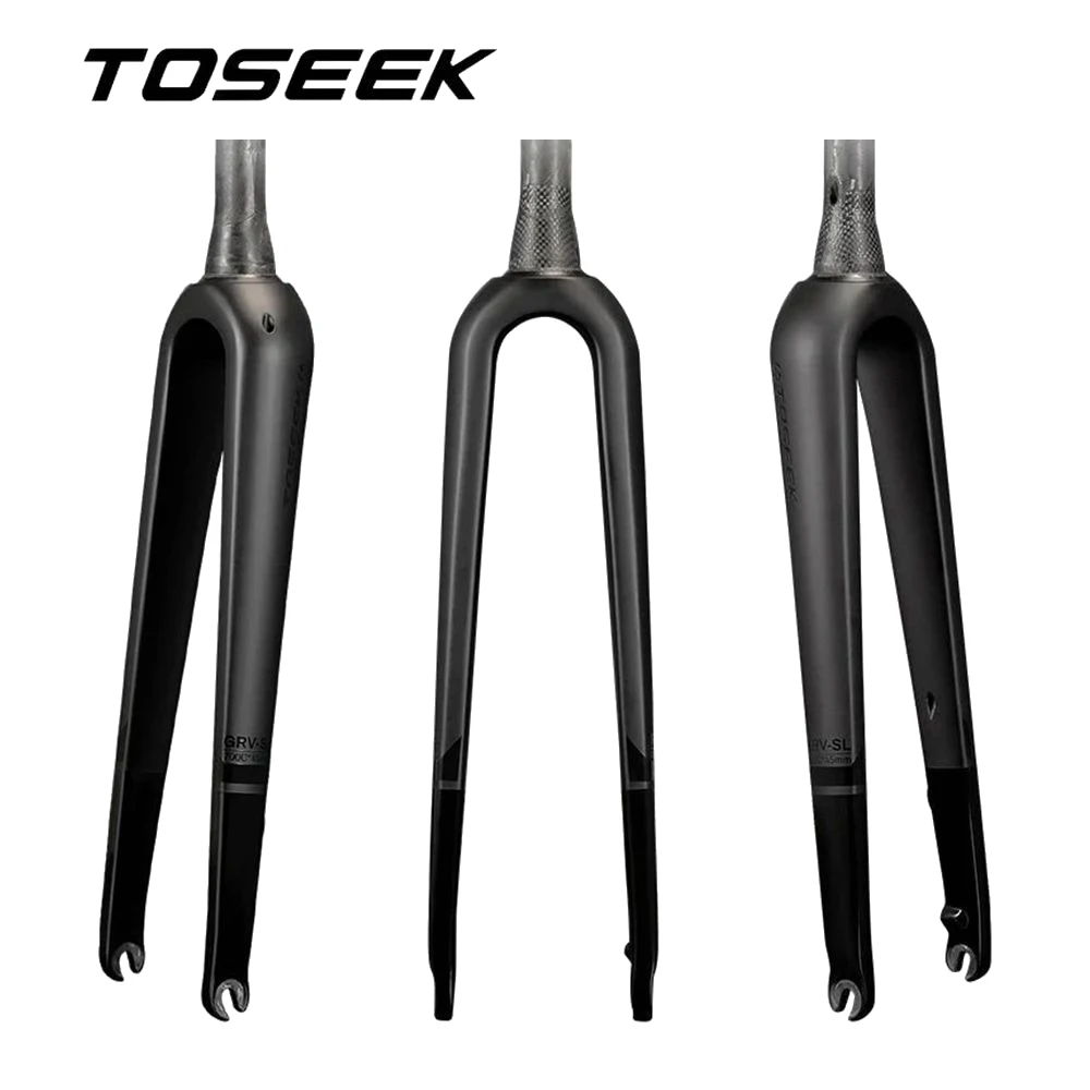 

TOSEEK Gravel Fork 700C Bicycle Road Front Fork Carbon Fork Bike Parts Internal Cable Quick Release 9*100mm