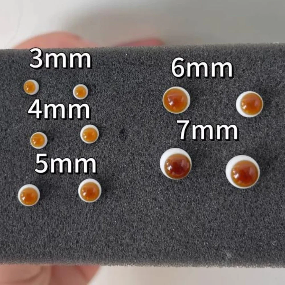 1pair 5mm/7mm Acrylic Fake Eyes Eyeballs with 3D Fitting Eyes 4 Colors Silicone Simulation Eyeballs DIY Making Crafts For BJD