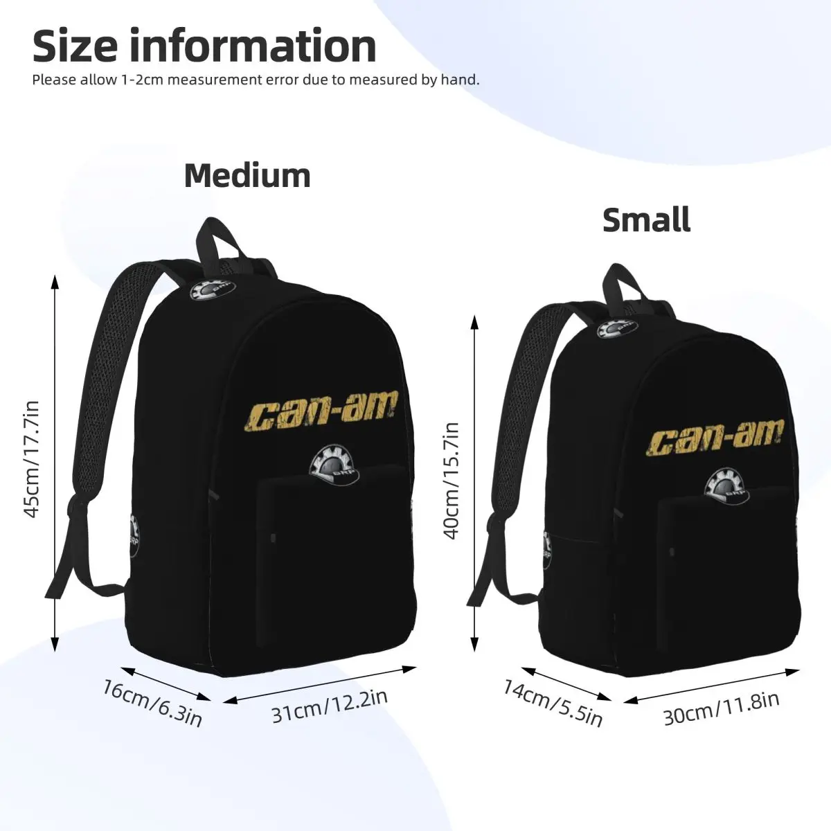 Can-Am BRP Motorcycle Backpack Daypack Large Capacity Kids BookBag School Bag Shoulder Bags for Men Women