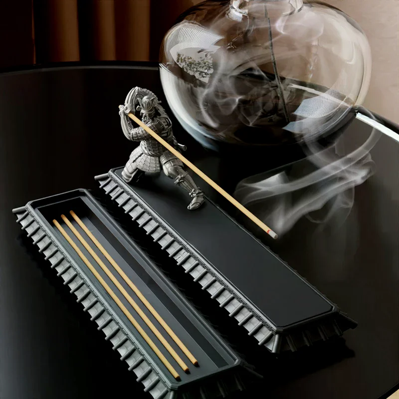 Samurai Chinese Knight Line Incense Burner Zen Incense Tray Study Incense Seat Incense Insertion Ornament Incense Stick Japanese