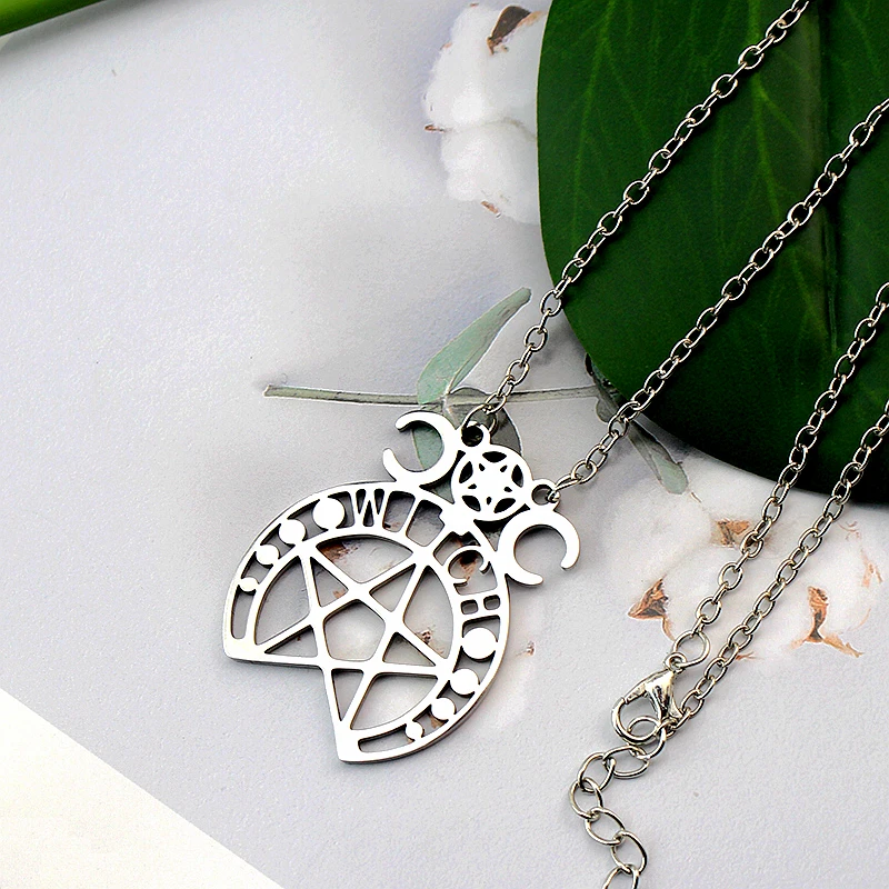 Satan LILITH Pendants Necklaces Demon Seal Stainless Steel Necklace for Men Women Silver Color Jewelry Colares Feminino