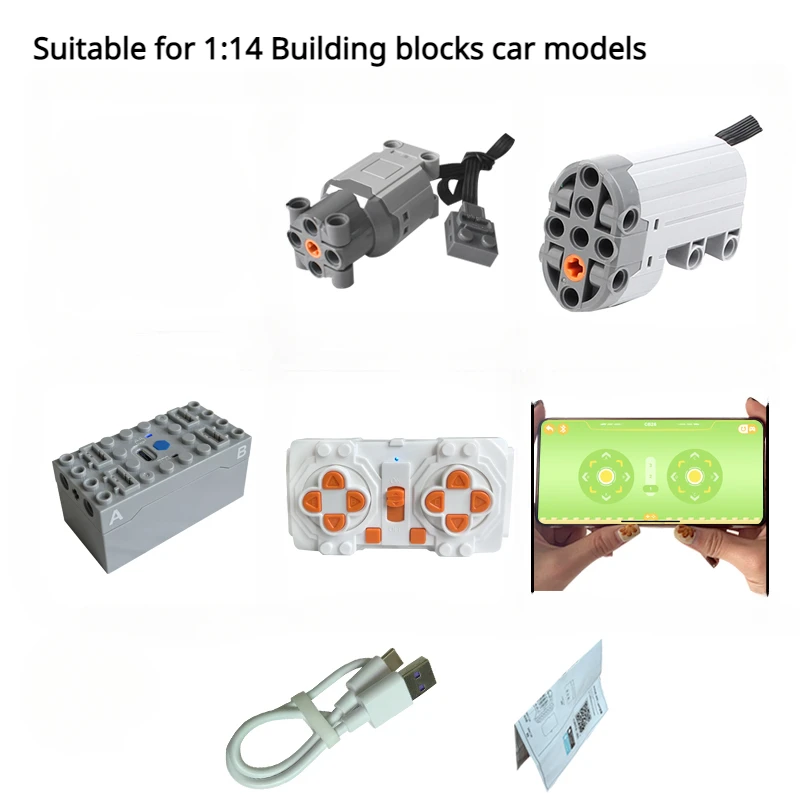 MOC función de potencia técnica tren M L XL Motor IR bloques de construcción piezas de alta tecnología ladrillos DIY coche camión construcción