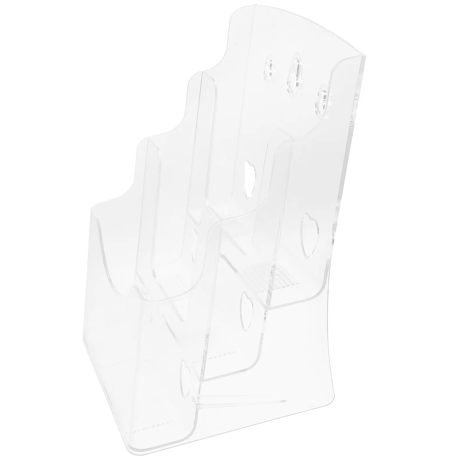 A5 Desktop File Rack Brochure Holder Pamphlet Organizer Document Stand for Office Study Dormitory Clear Acrylic Literature