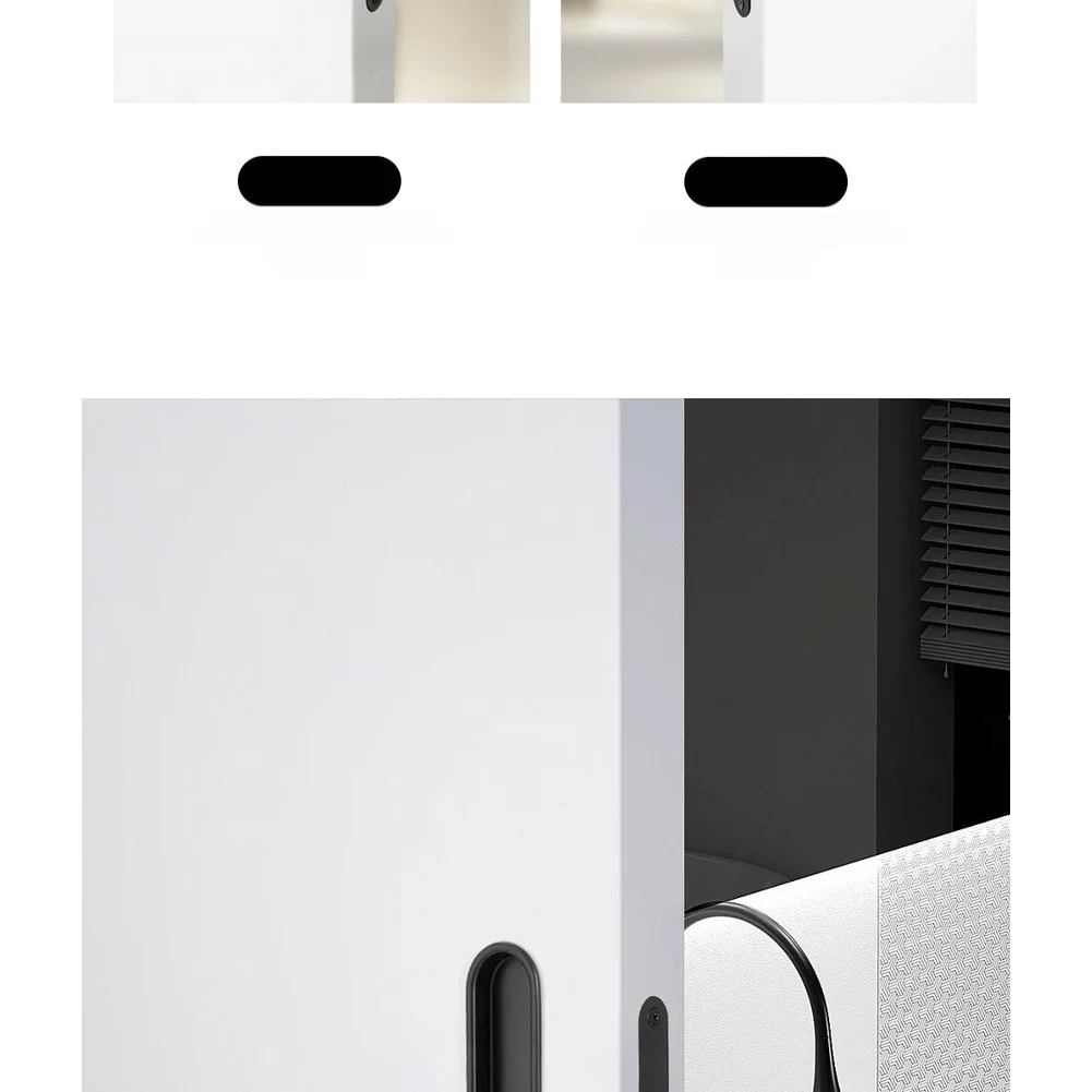 Zinc Alloy Sliding Door Lock Concealed Handle Modern Minimalist For Kitchen Bedroom Bathroom Pocket Door Hardware
