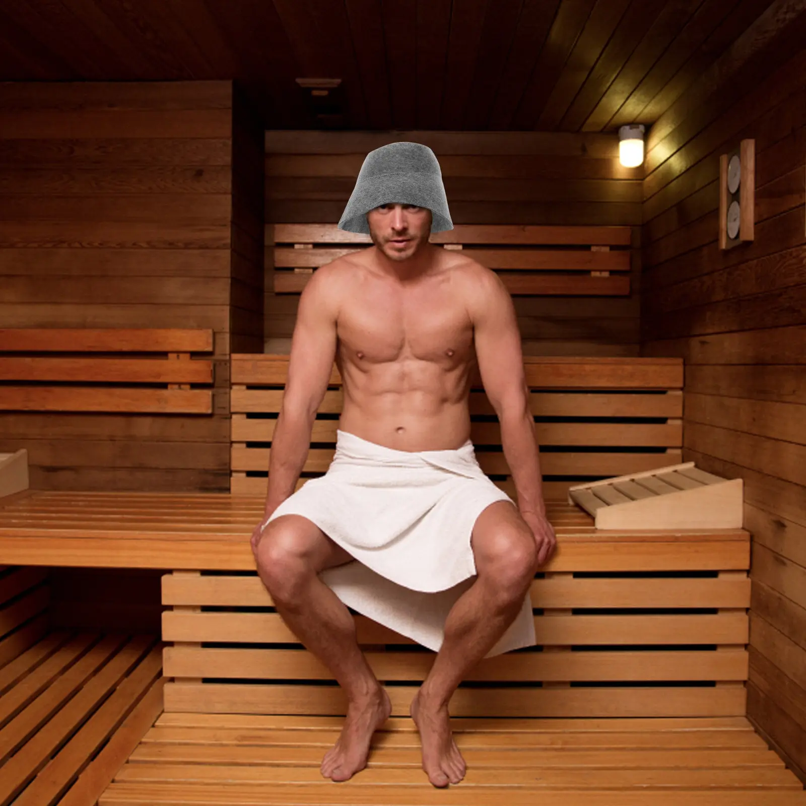 2Pcs Sauna Cap Felt Sweat Absorbing Sauna Hat for Men Women Quick Dry Bathroom Shower Hat Shower Cap Bathroom Head Cover