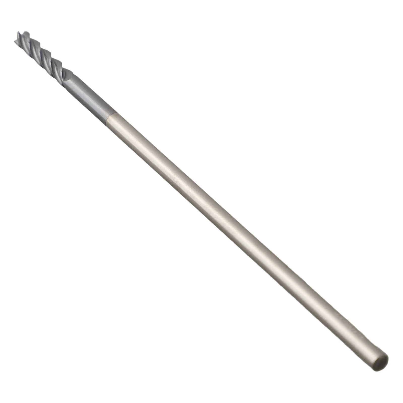 Tungsten Carbide CNC End Mill Optimized for Steel Cutting with an Extra Long Shank of 100mm and Diameter of 3MM