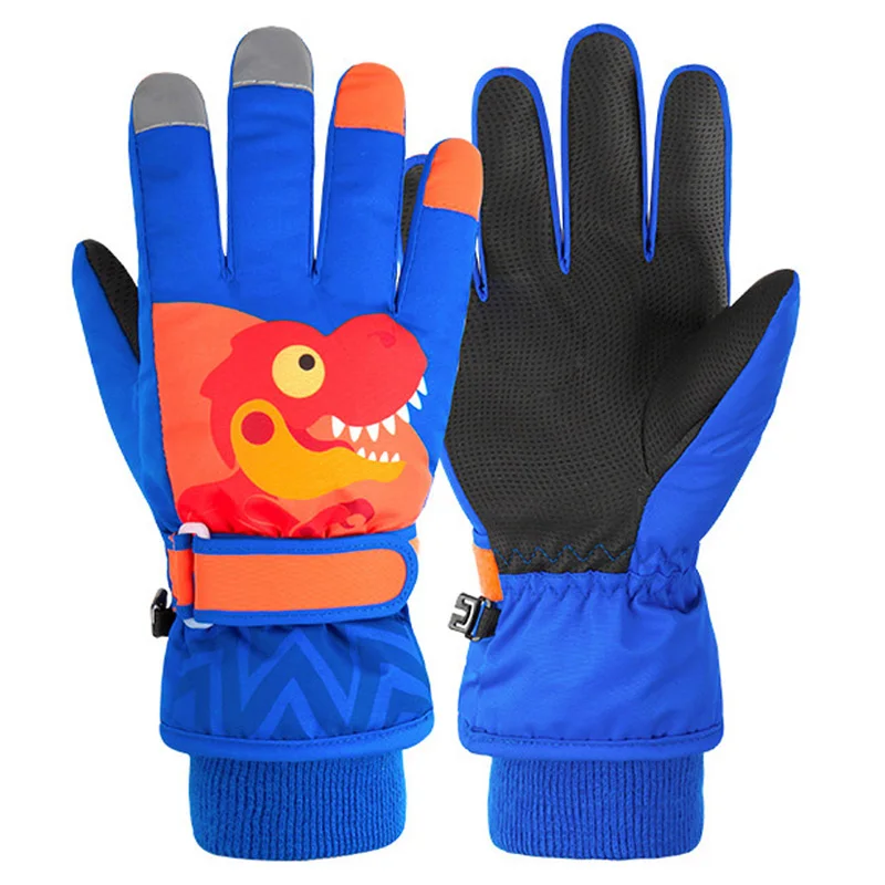 Children\'s Ski Gloves Kids Windproof Gloves Plus Velvet Mittens Winter Warm Thick Snowboard Snow Gloves Skiing Riding Boy Mitten