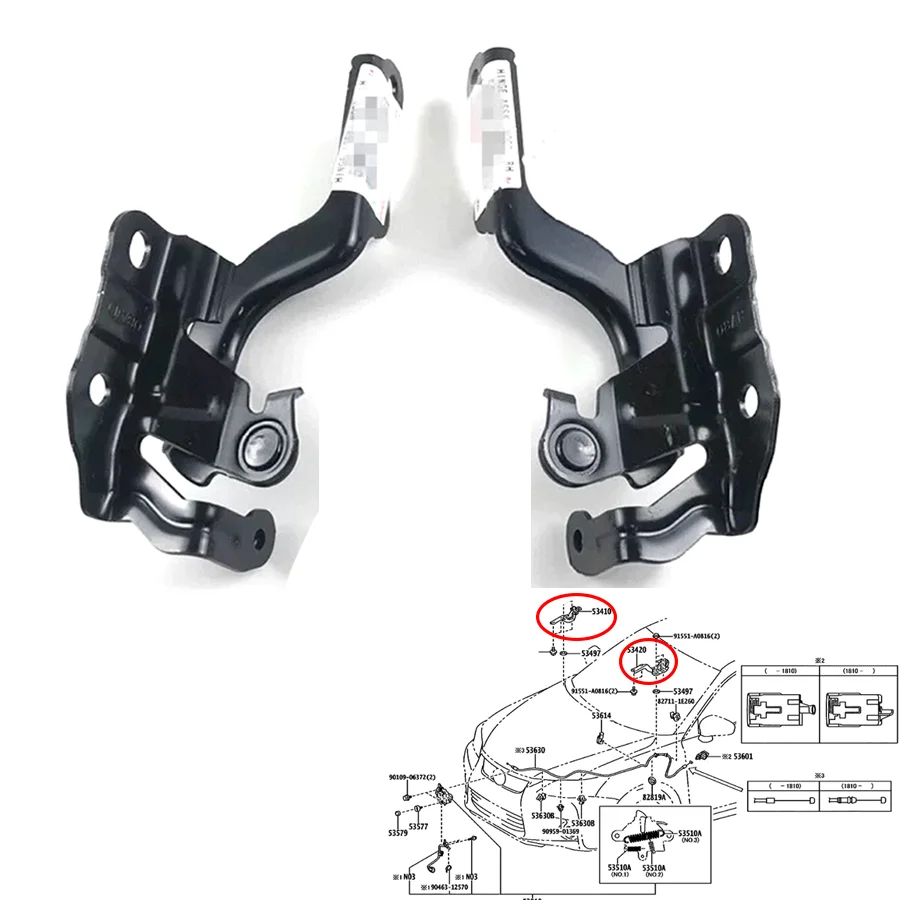 

1Pc Front Bonnet Hinge LHD For Lexus CT200H 2011-2021 OEM 5342076030/5341076030 Hood Hinge Assay Accessories