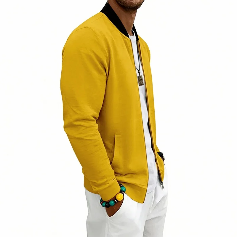 Spring Autumn Lightweight Vintage Men's Jacket Patchwork Baseball Collar Casual Jackets Male Fashion Stand Collar Bomber Outwear