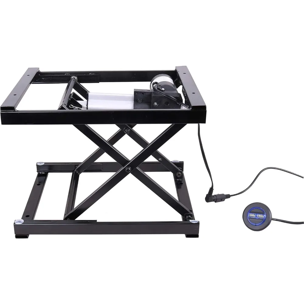 

17'' Electric Manual Control Button Dining Table Coffee Table Lift,Black,110V-240V,Working Platform Computer Desk Electronic Sci