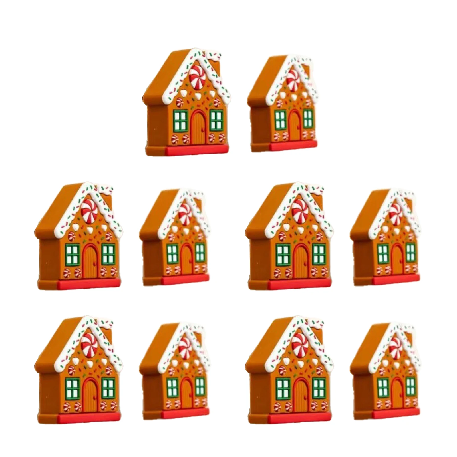 10pcs Gingerbread House Shape Christmas Cabinet Handles Christmas Button Cover Install Closet Dresser Pulls Christmas Knob Cover