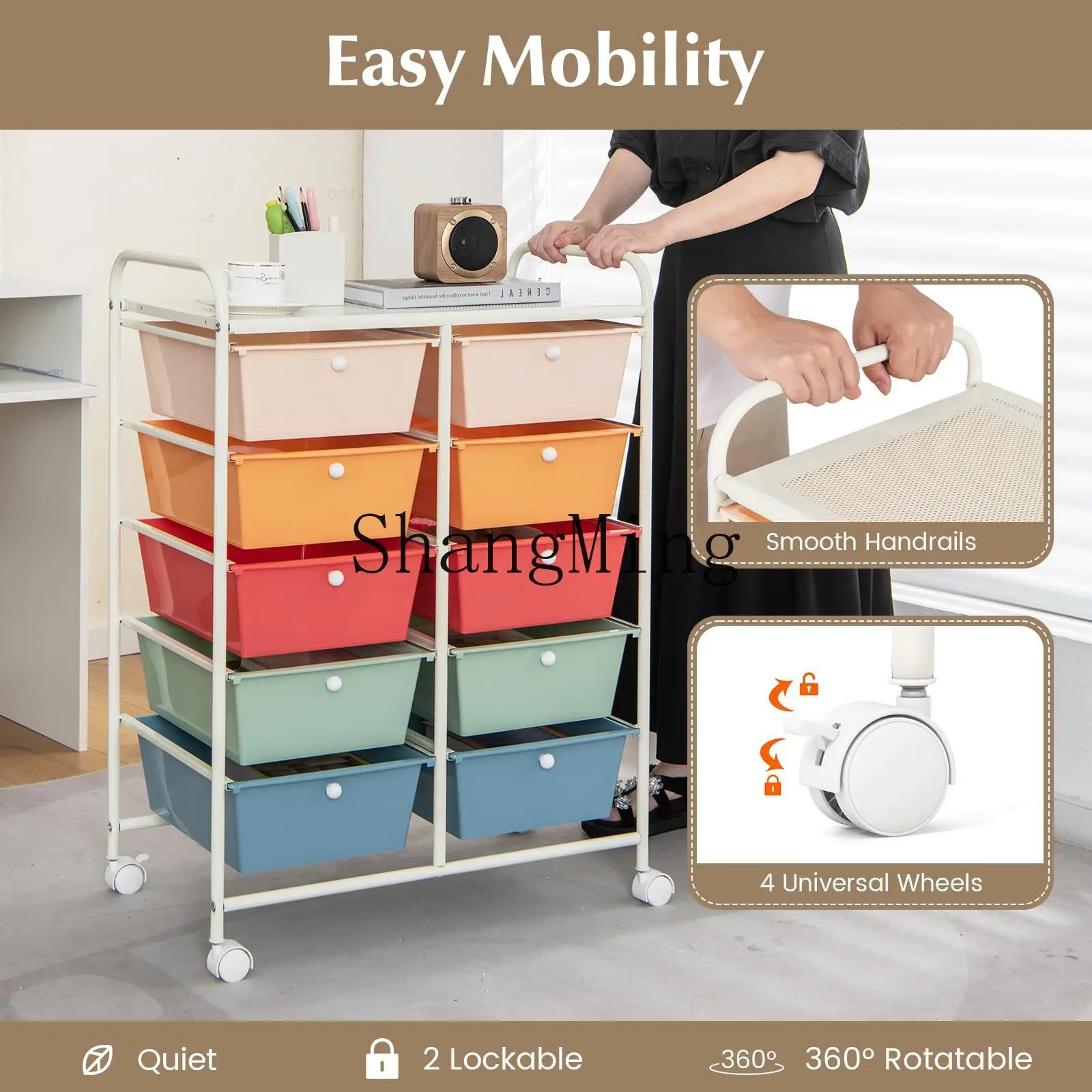 SM New Storage Rack Household Drawer Cart Multifunctional Large Capacity Movable Storage Rack