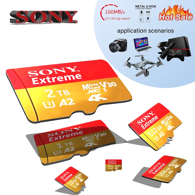 

Sony 2TB Memory Cards 1TB Micro SD TF Card 512GB SD/TF Flash Memory Card U3 V30 Supports 4K video.for phones/pc/Ninty/home cam