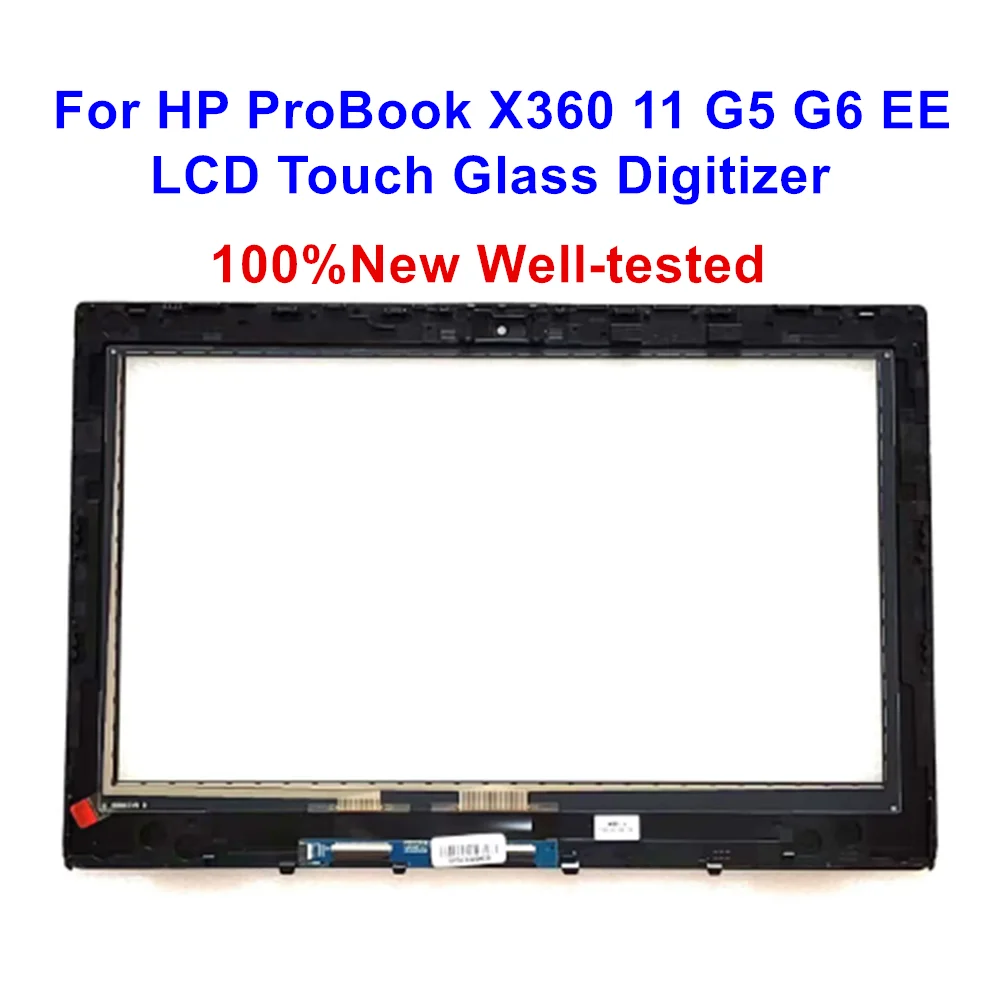 

6070B1675701 11.6 Inch For HP ProBook X360 11 G5 G6 EE LCD Touch Glass Digitizer w/Bezel Frame Black