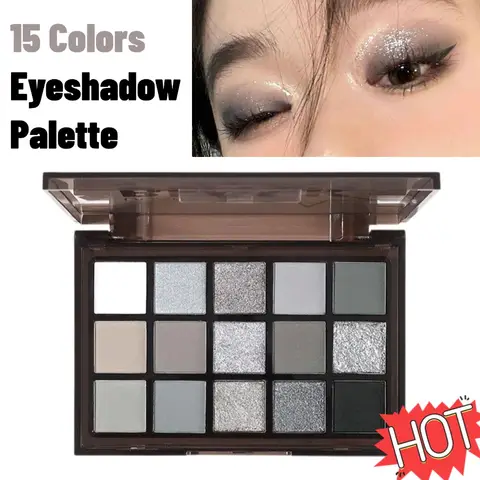 아이섀도우 팔레트, 블랙 스모키, 매트 섀도우, 방수 하이 쉬머, 색소 글리터, 메이크업 아이 뷰티, 15 색