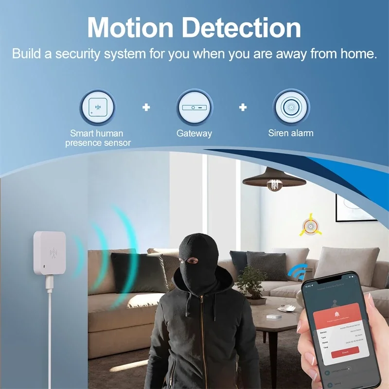 Tuya WiFi مستشعر الوجود البشري الذكي كشف الحركة ضوء الإنارة الاستشعار السلكية التطبيق إشعار الحياة الذكية مساعد المنزل