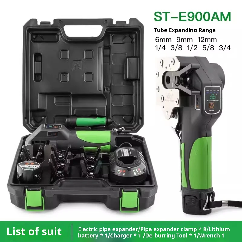 Electric Cordless Flaring Tool ST-E900AM 8 Size Clamping Heads HVAC Repair Tools