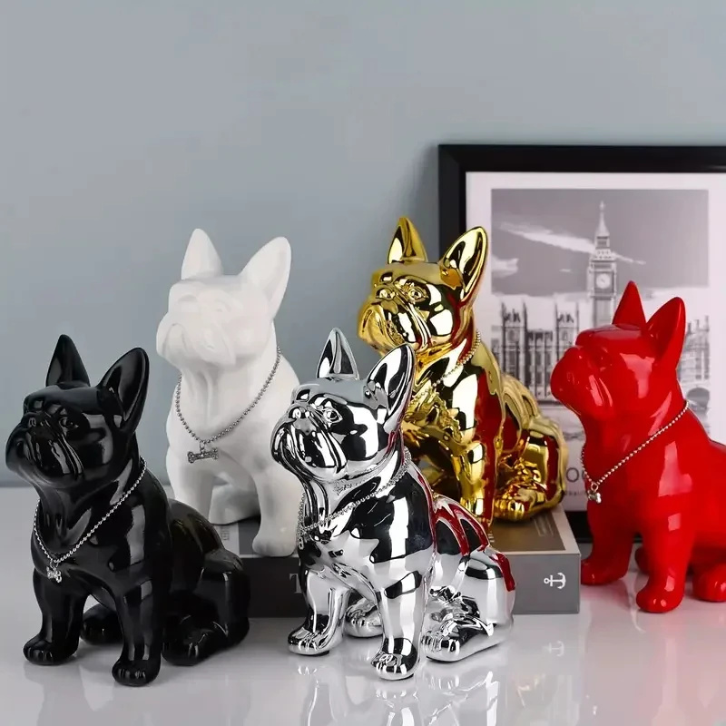 Adorable French Bulldog Figurine Cute Pet Sculpture for Home Living Room & Bedside Table Decoration 19CMX11CMX23CM