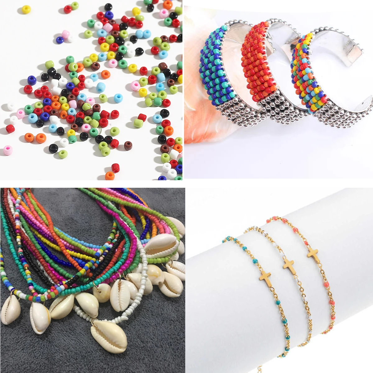 24 color glass rice bead set 2mm/3mm/4mm 4000+pcs Charm DIY Jewelry Creation Beads Jewelry making materials, needlework beads