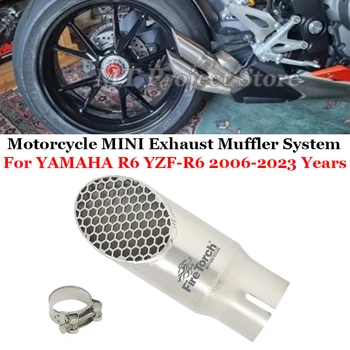 Slip On Motorcycle Exhaust Mini Escape Moto System Hidden 45MM Muffler GP Motocross Slip On For YAMAHA R6 YZF-R6 2006 - 2023