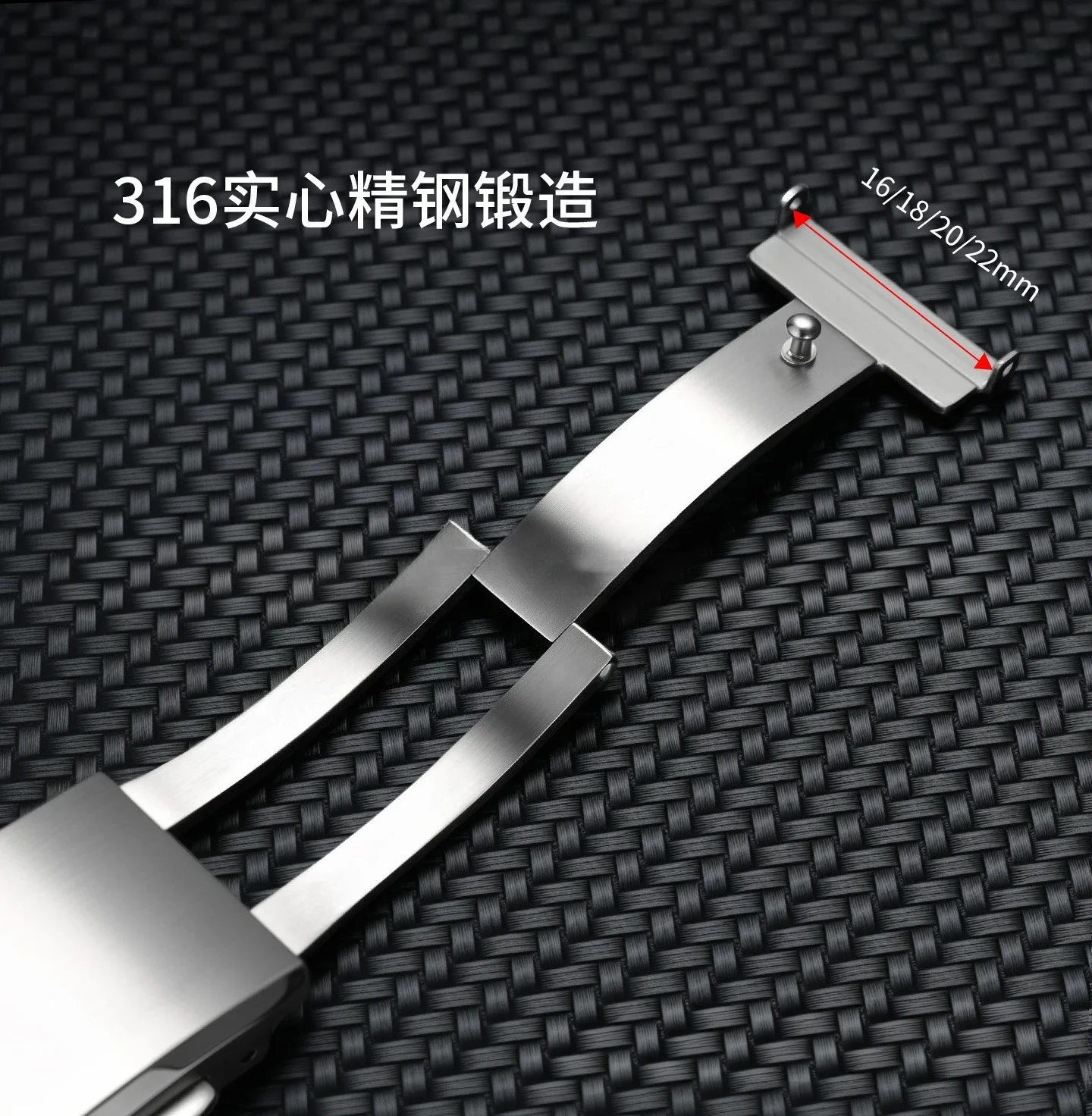 Adjustable Folding Watch Buckle Extendable Clasps Luxury 316L Solid Stainless Steel Watch Buckle 18/20/22mm Premium Metal Button