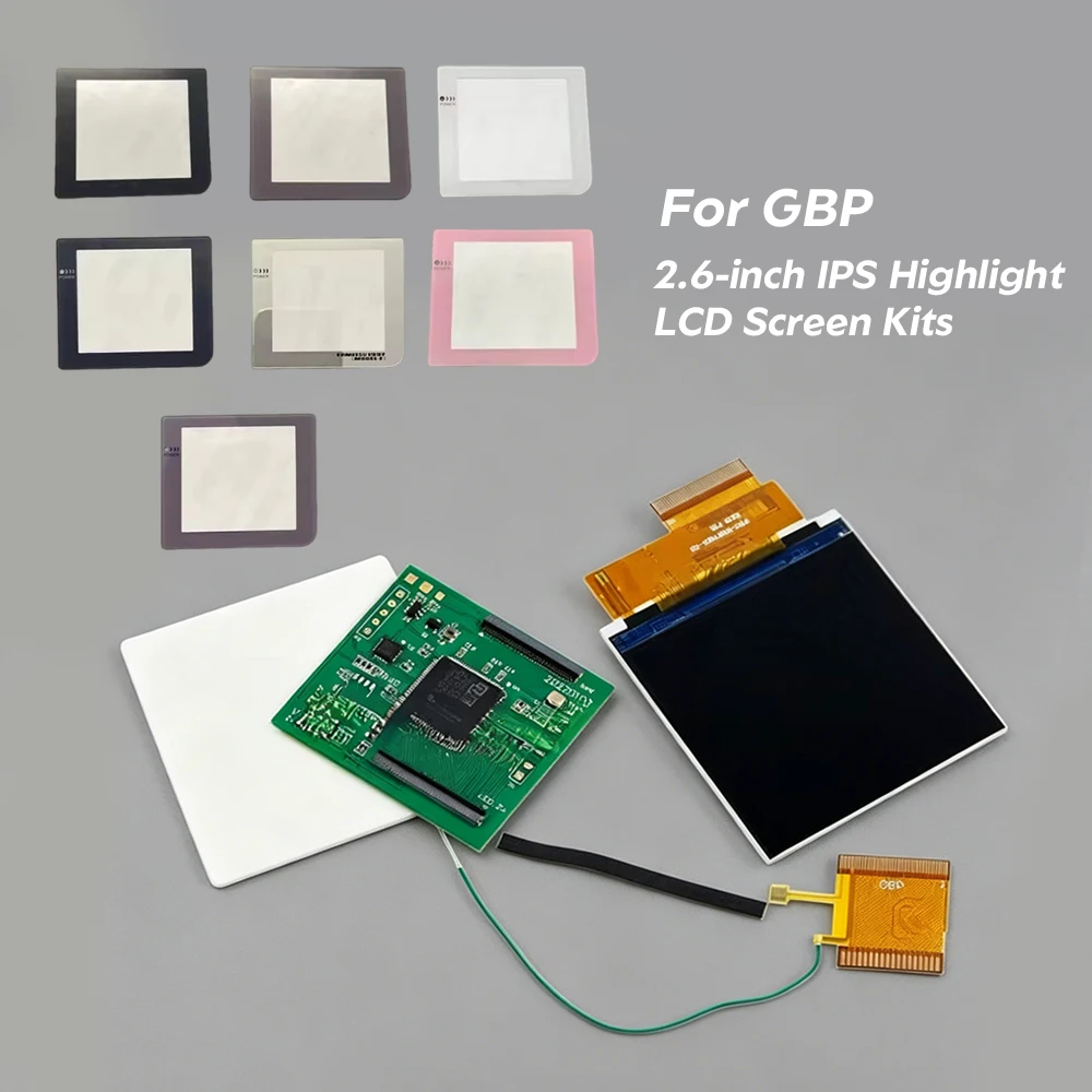 

2.6-inch Original Size IPS Highlight Brightness LCD Screen Kits For Gameboy Pocket GBP LCD Sets Support Multiple Display Styles