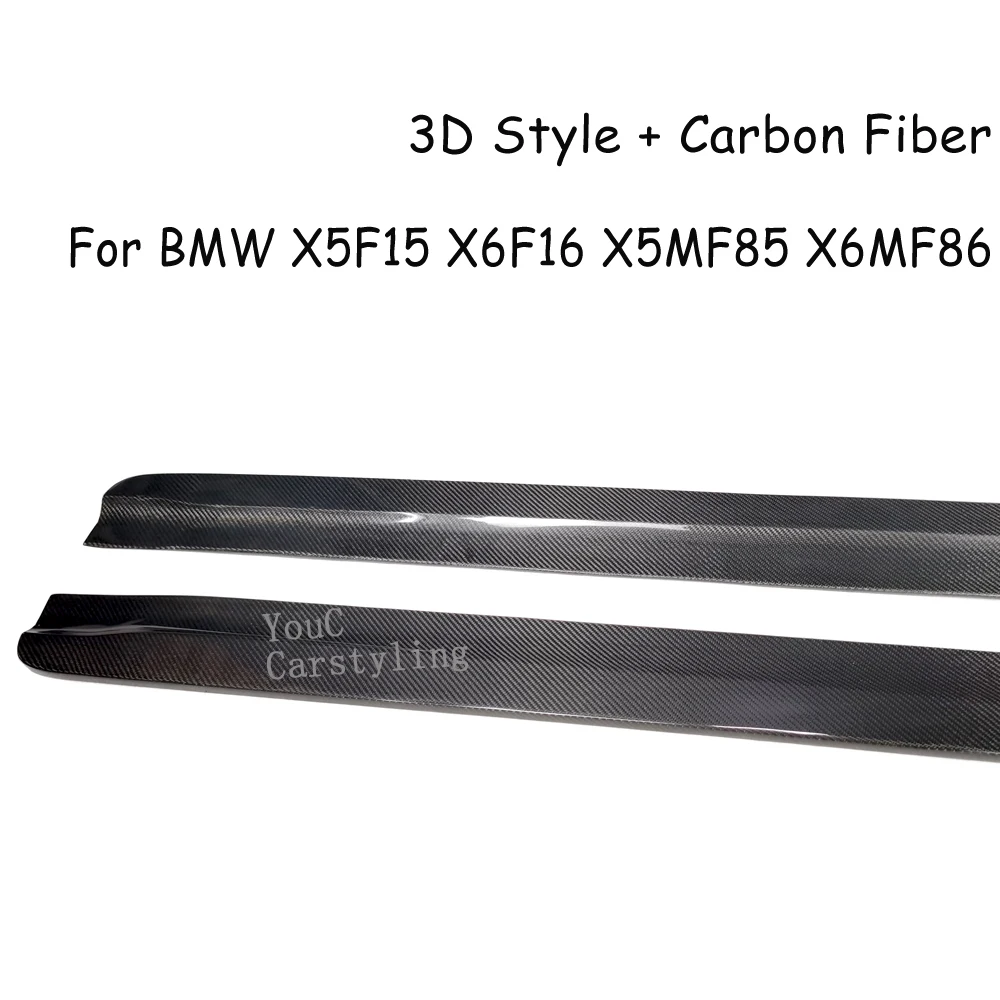 F15 3D Style Carbon Fiber Side Skirt  for BMW  X5 F15 X5M F85 & X6 F16 X6M F86 Sport 2014-2018 Bumper Lip Splitter