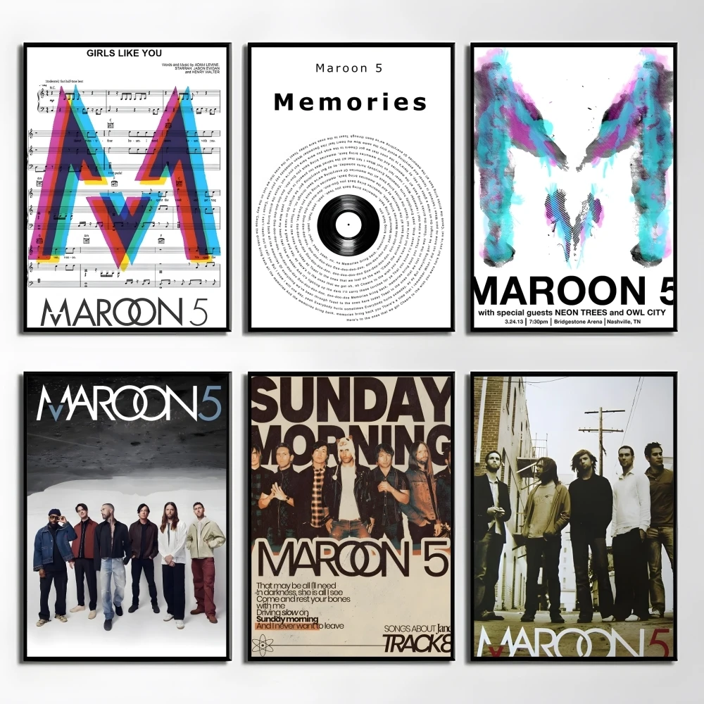 

Rock Band M-Maroon 5 Poster Elegant And Affordable Wall Art Stickers For Dormitory Living Room And Bedroom Spaces