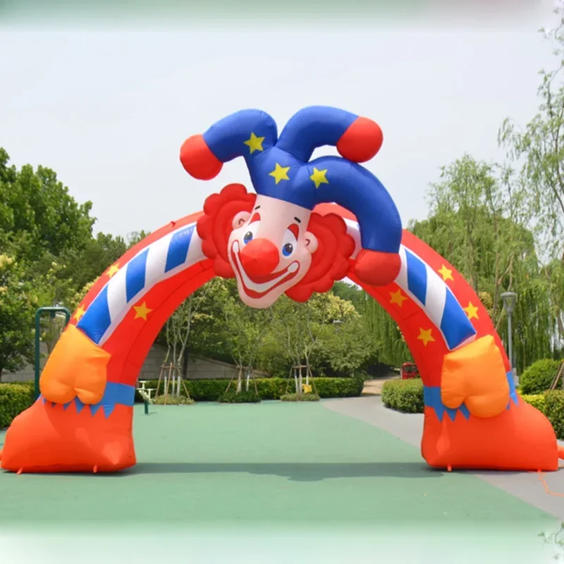 Opblaasbare Clown Outdoor Aantrekkelijke Boog Reclame Carnaval Evenement Cartoon Boog Te Koop Welkom Ingang Booggen