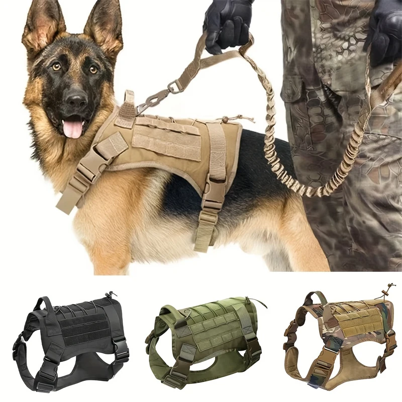 NEW Tactical Camouflage Dog Vest Harness for Medium and Large DogsEasy Control and Comfortable for Hiking, Training, and Outdoor