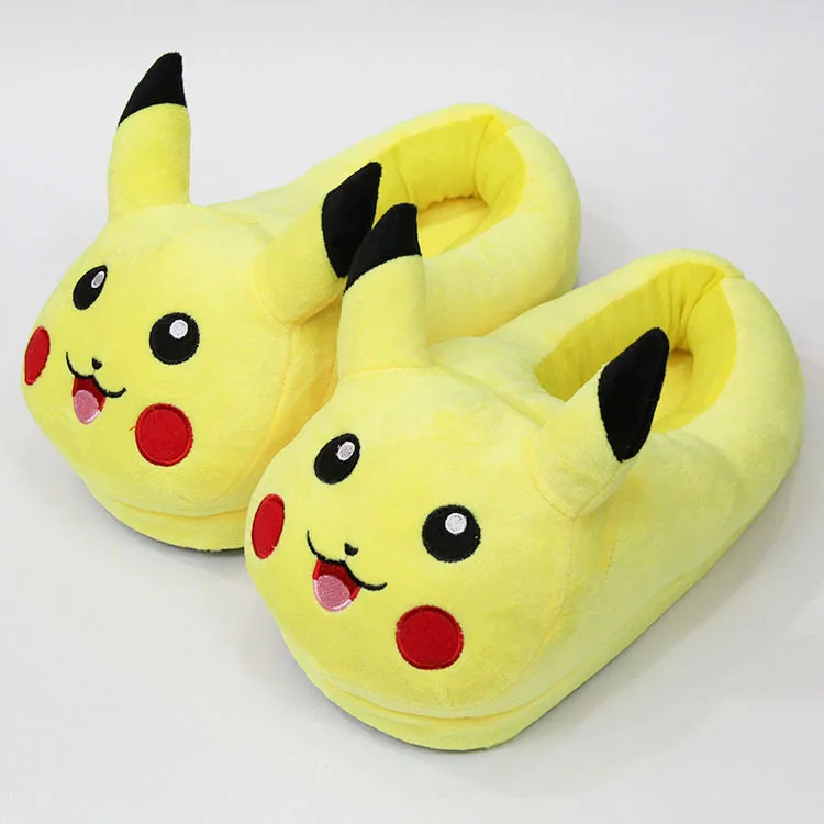 Bandai Cartoon Anime Pokemon Snorlax Eevee Pikachu Gengar Winter Haus Warme Schuhe Paar Nette Unisex Baumwolle Hausschuhe 3