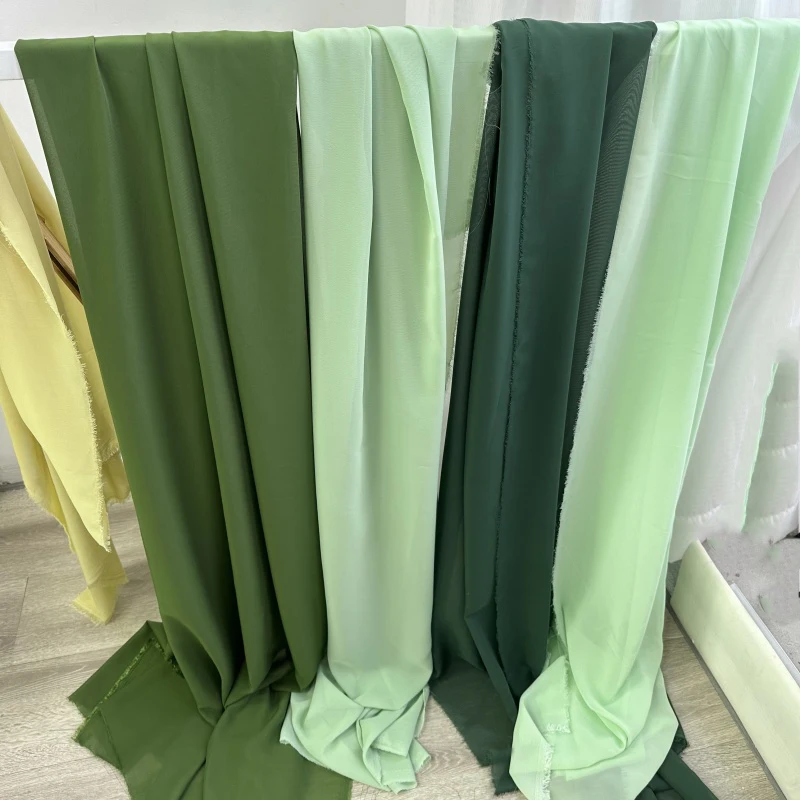 

Avocado Green Chiffon Fabric Drape High Density Georgette Cloth For Dress, Shirt, Pants ,Handmade DIY Decoration Sewing Material