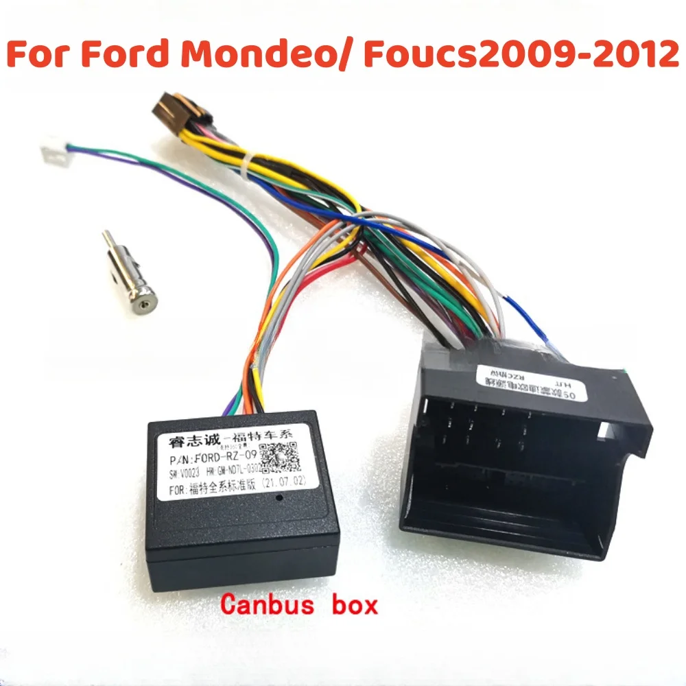 

16-контактный адаптер проводки Canbus Box для Ford Foucs /Mondeo/C-MAX 2009-2012 радио Android 2 Din GPS Wifi видеоплеер