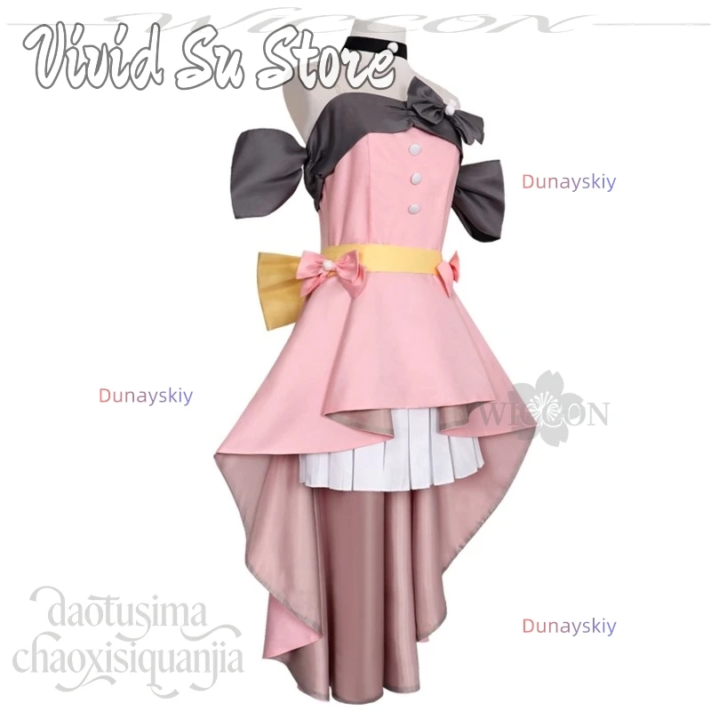 Tennoji Rina New Idol Stage Uniform Pink Evening Dress Halloween Cosplay Anime Movie LoveLive! Nijigasaki High School Idol Club - view 5