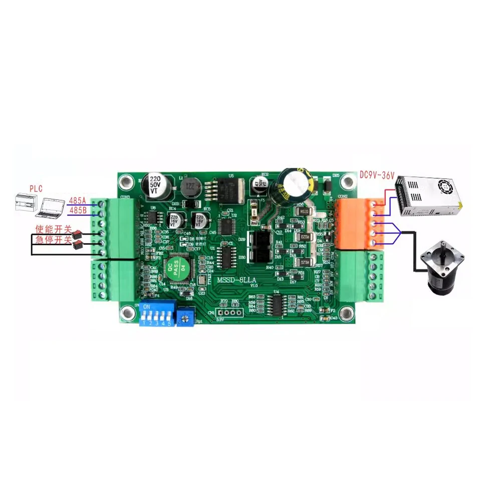 9V-36V 8-10A Brushless Motor Driver Controller FOC Square Wave Open Closed Loop Sensor Sensorless