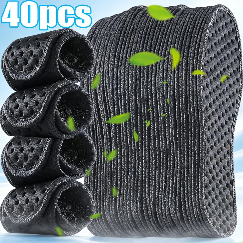 Bamboo Charcoal Deodorant Shoe Insoles Sweat Absorbing Odor Resistant Soft Cushion Liners for Men Women Daily Sports Walking