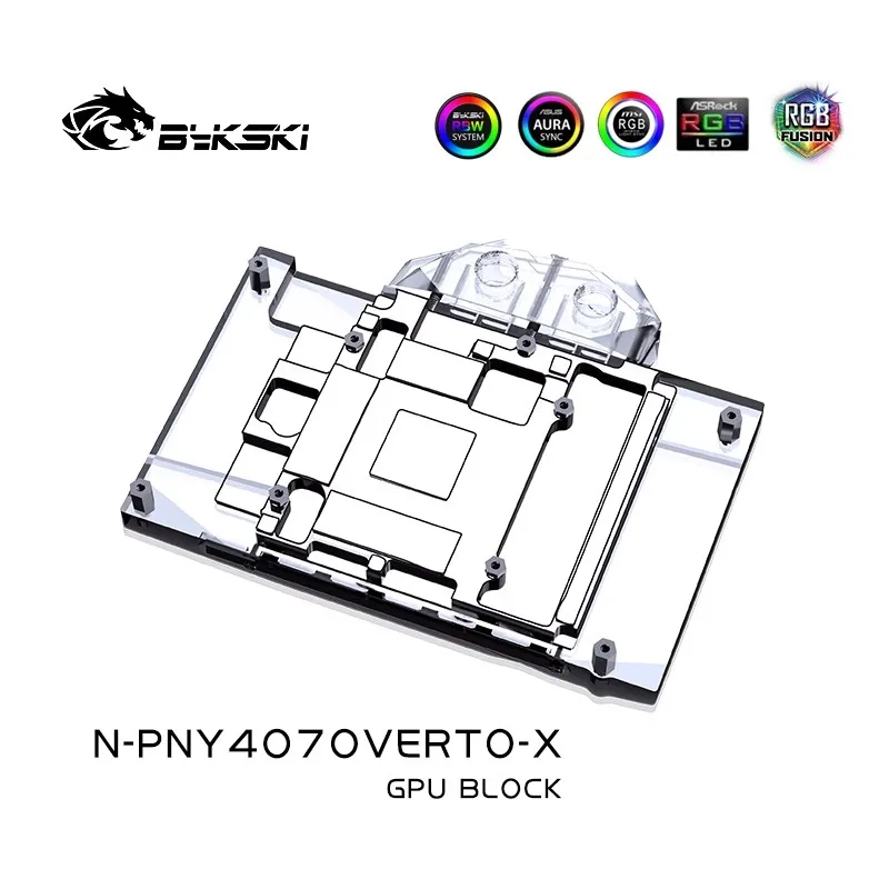 Imagem -04 - Bykski-uso de Bloco de Água para Pny Geforce Rtx 4070 Gaming Verto 12g Gpu Card Copper Cooler Rgb Radiator N-pny4070verto-x