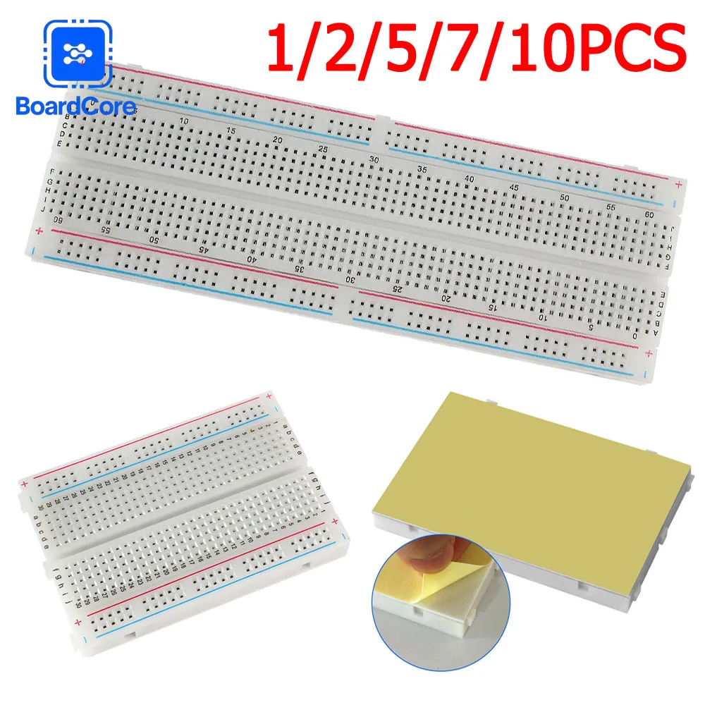 1-10PCS Breadboard 400 830 Point Solderless PCB Bread Board MB-102 MB102 Universal Test Protoboard DIY Kit