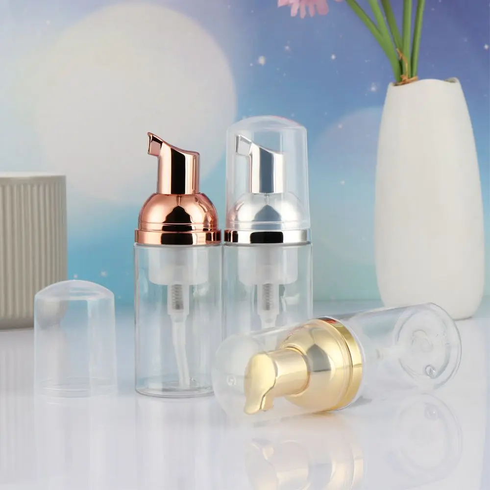 1pcs  30/50/80ml plastic foam pump bottle empty face eyelashes cosmetic bottle cleaner soap dispenser foam bottle rose gold foam