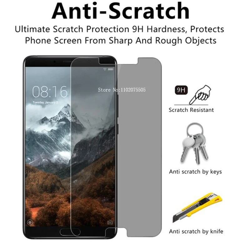 Premium  Anti-spy Protective Tempered Glass for Huawei P20 P40 Lite E 5G P30 Pro Privacy Screen Protector for Huawei P10 Plus