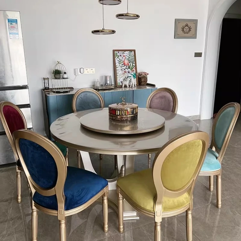 

Стул в французском стиле из массива дерева, с обивкой из вельвета, для столовой, туалетного столика, креативный акцентный стул для спальни