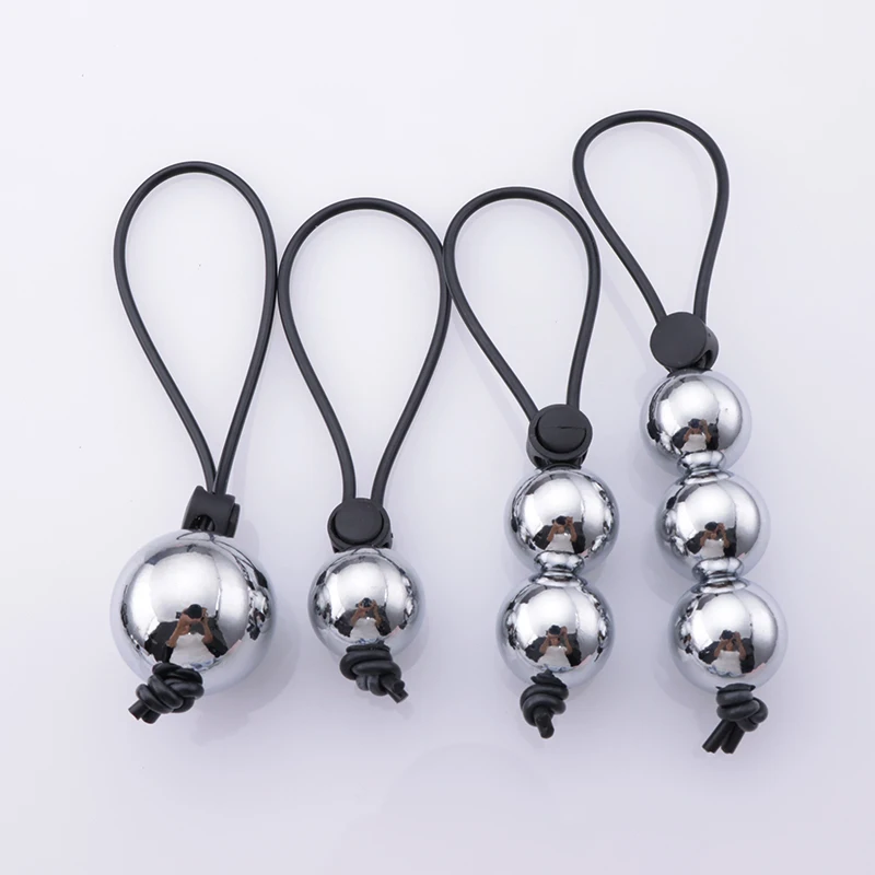 Cock Ring Metal Ball Heavy Weight Hanger Stretcher Penis Extender Enlargement Male Chastity Device Sex Toys Penis Ring for Men