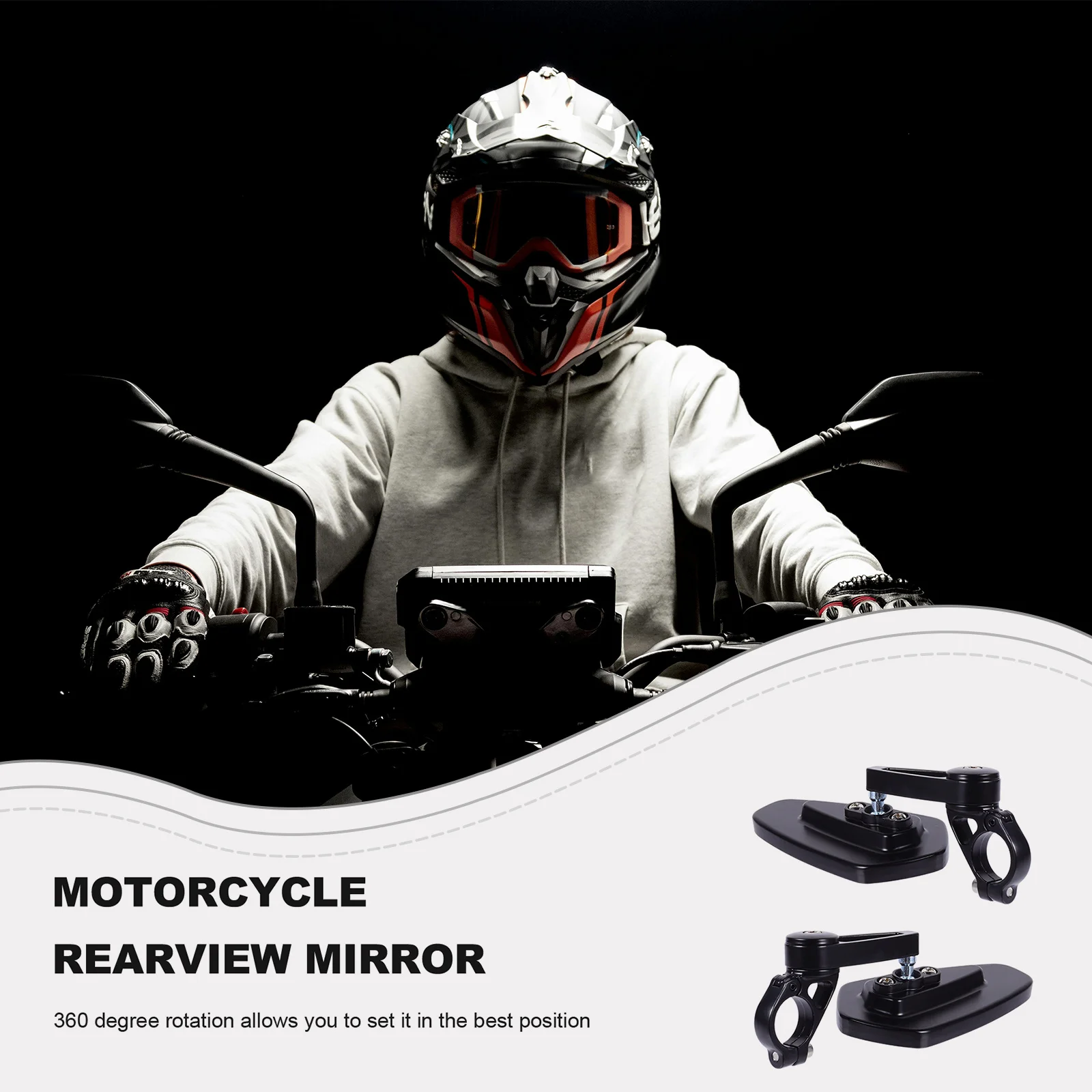 2 pièces ensemble de rétroviseurs de moto pliable réglable pour Scooter vélo e-bike rétroviseur latéral réflecteur Scooter rétroviseur